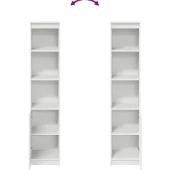 vidaXL Aparador alto 37,5x35x180 cm madera de ingeniería Blanco Discount