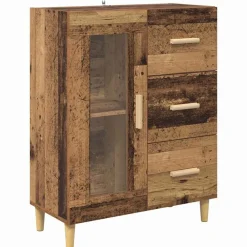 vidaXL Aparador alto con cajón 69,5 x 34 x 180 cm Madera envejecida Best