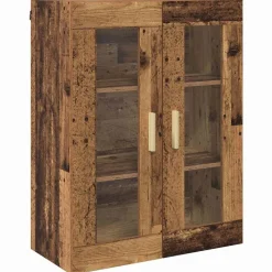vidaXL Aparador alto con cajón 69,5 x 34 x 180 cm Madera envejecida Best