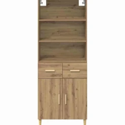 vidaXL Armarios Y Almacenamiento-Aparador alto con cajón Roble artesanal 69,5 x 34 x 180 cm