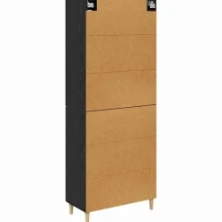 vidaXL Aparador alto con cajón 69,5 x 34 x 180 cm Roble negro New