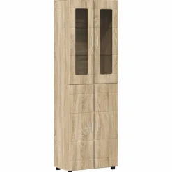 vidaXL Aparador alto con estante FLORIN 60 x 35 x 182 cm Roble Sonoma Discount