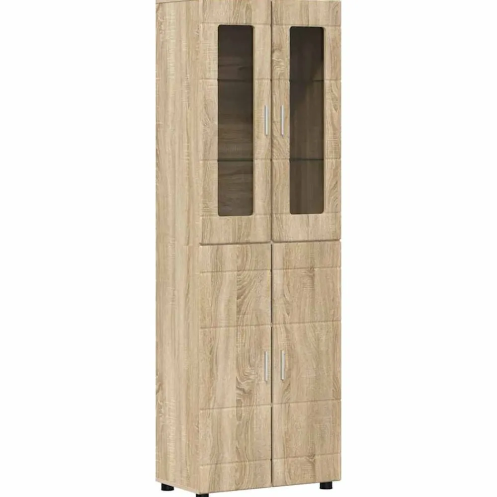 vidaXL Aparador alto con estante FLORIN 60 x 35 x 182 cm Roble Sonoma Discount