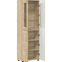 vidaXL Aparador alto con estante FLORIN 60 x 35 x 182 cm Roble Sonoma Discount