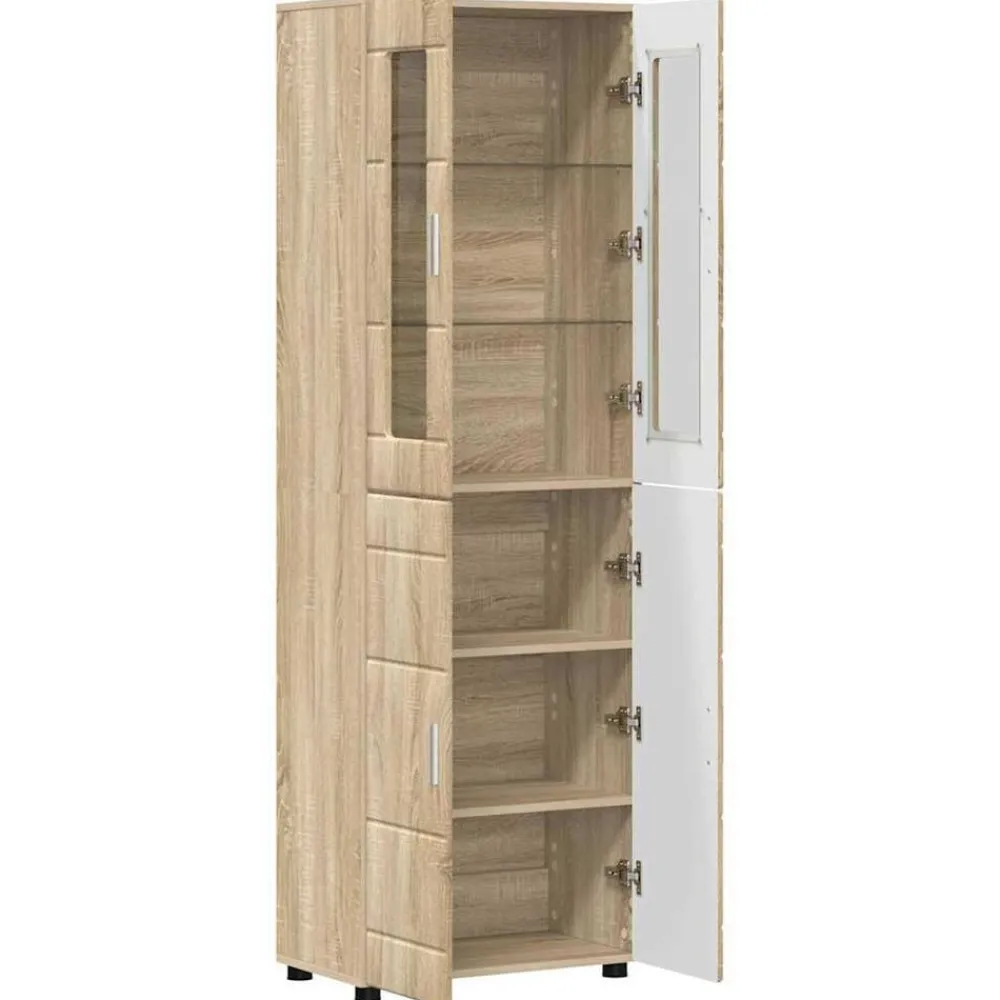 vidaXL Aparador alto con estante FLORIN 60 x 35 x 182 cm Roble Sonoma Discount
