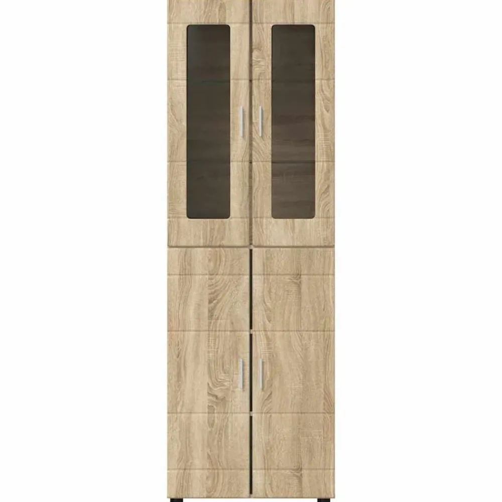 vidaXL Aparador alto con estante FLORIN 60 x 35 x 182 cm Roble Sonoma Discount
