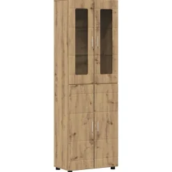 vidaXL Conjuntos De Muebles-Aparador alto FLORIN Roble artesanal 60 x 35 x 182 cm