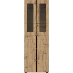 vidaXL Conjuntos De Muebles-Aparador alto FLORIN Roble artesanal 60 x 35 x 182 cm