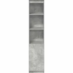 vidaXL Aparador alto gris hormigón 37,5x35x180 cm madera de ingeniería Gris hormigón Clearance