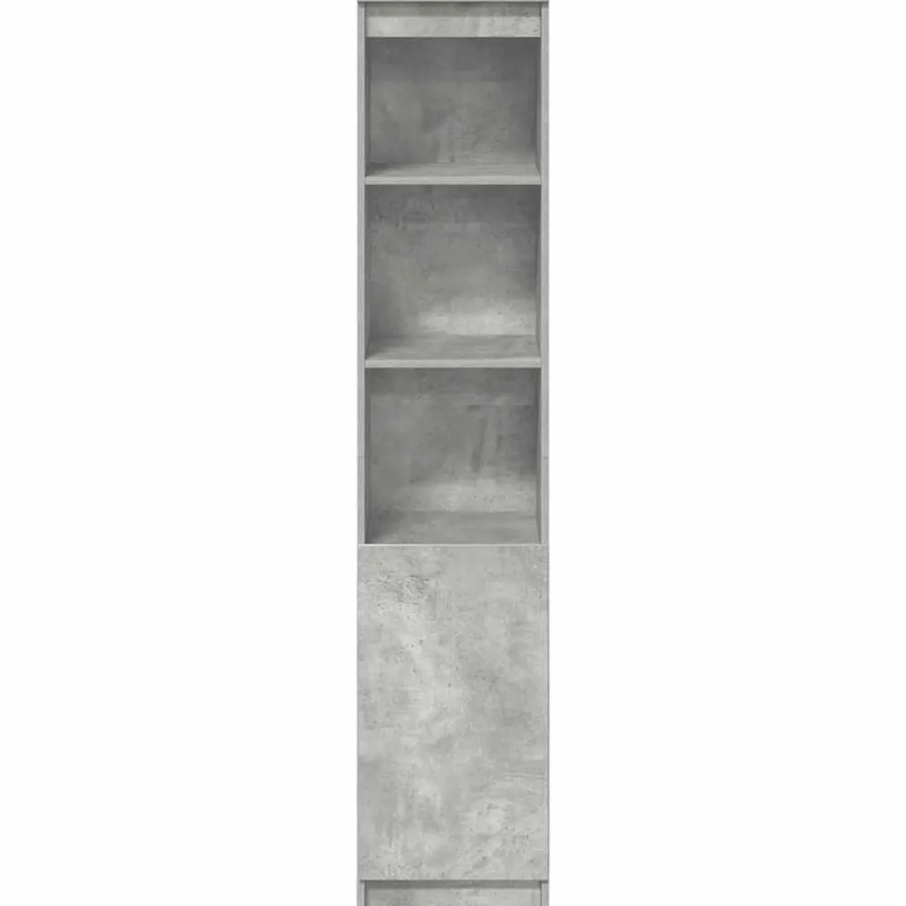 vidaXL Aparador alto gris hormigón 37,5x35x180 cm madera de ingeniería Gris hormigón Clearance