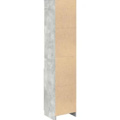 vidaXL Aparador alto gris hormigón 37,5x35x180 cm madera de ingeniería Gris hormigón Clearance