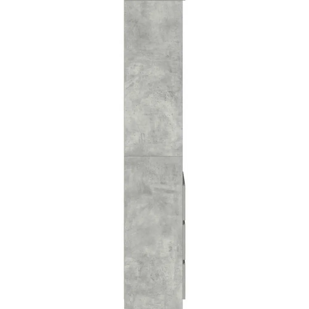 vidaXL Armarios Y Almacenamiento-Aparador alto gris hormigón 37,5x35x180 cm madera de ingeniería
