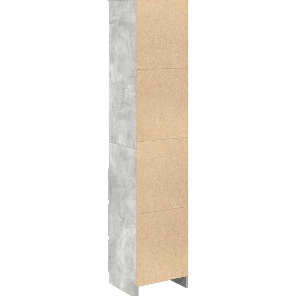 vidaXL Armarios Y Almacenamiento-Aparador alto gris hormigón 37,5x35x180 cm madera de ingeniería