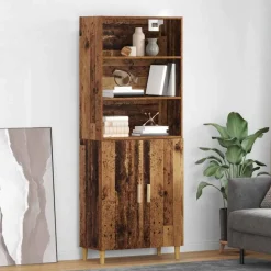 vidaXL Aparador alto 69,5 x 32,5 x 180 cm Madera envejecida Outlet