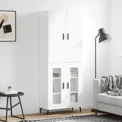 vidaXL Armarios Y Almacenamiento-Aparador alto madera contrachapada 69,5x34x180 cm