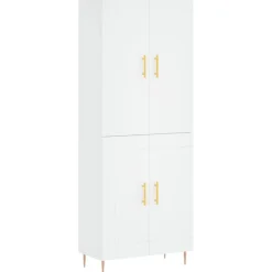 vidaXL Aparador alto madera contrachapada 69,5x34x180 cm Blanco Clearance