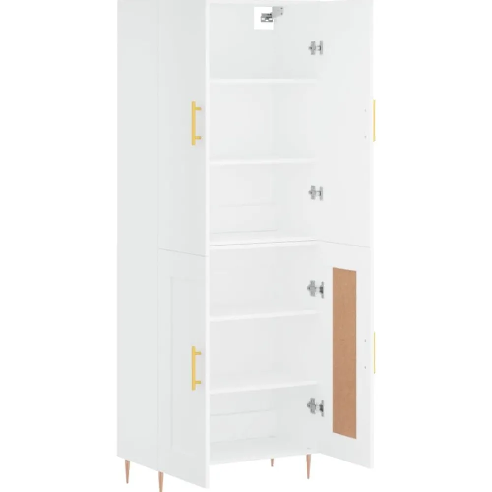 vidaXL Aparador alto madera contrachapada 69,5x34x180 cm Blanco Clearance