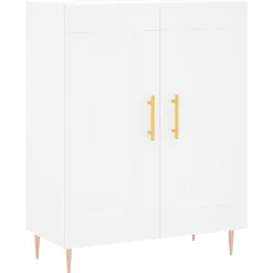vidaXL Aparador alto madera contrachapada 69,5x34x180 cm Blanco Clearance