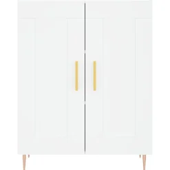 vidaXL Aparador alto madera contrachapada 69,5x34x180 cm Blanco Clearance