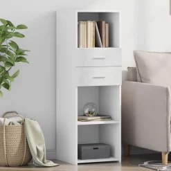 vidaXL Aparador alto madera de ingeniería 40x42,5x124 cm Blanco Online