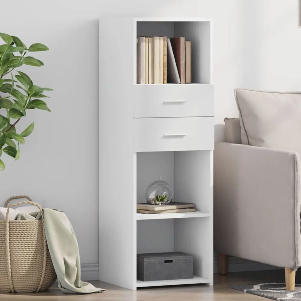 vidaXL Aparador alto madera de ingeniería 40x42,5x124 cm Blanco Online