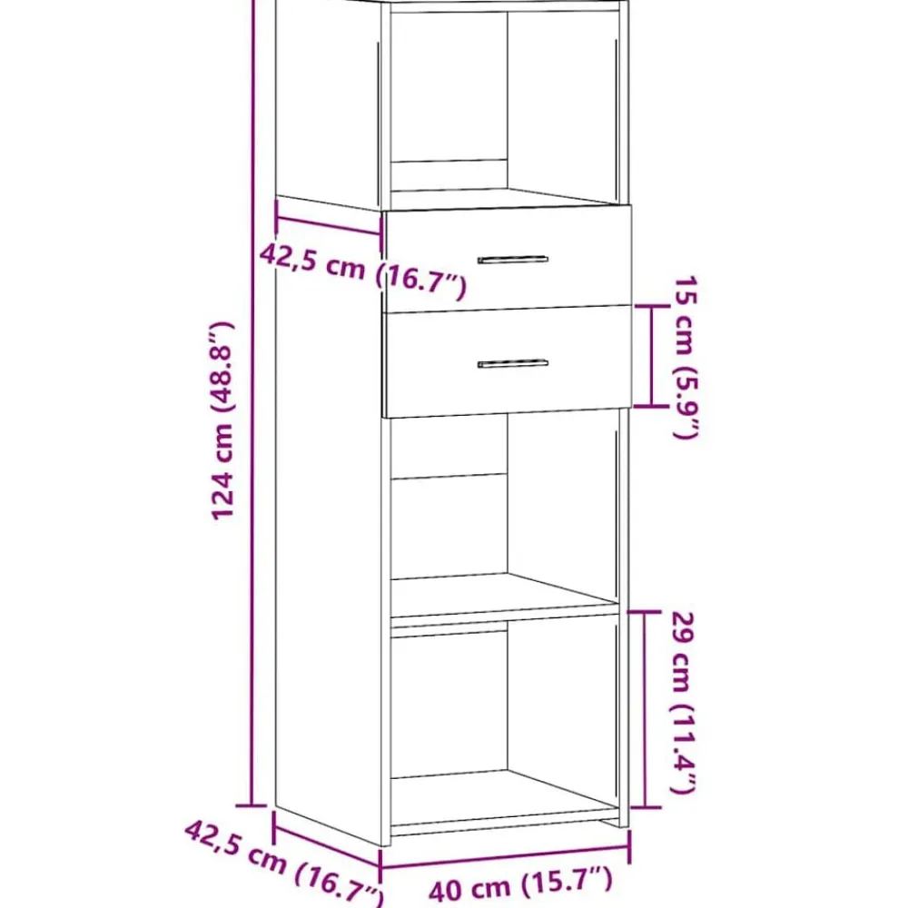 vidaXL Aparador alto madera de ingeniería 40x42,5x124 cm Blanco Online