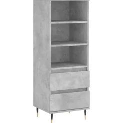 vidaXL Aparador alto madera contrachapada gris hormigón 40x36x110 cm Gris hormigón Hot