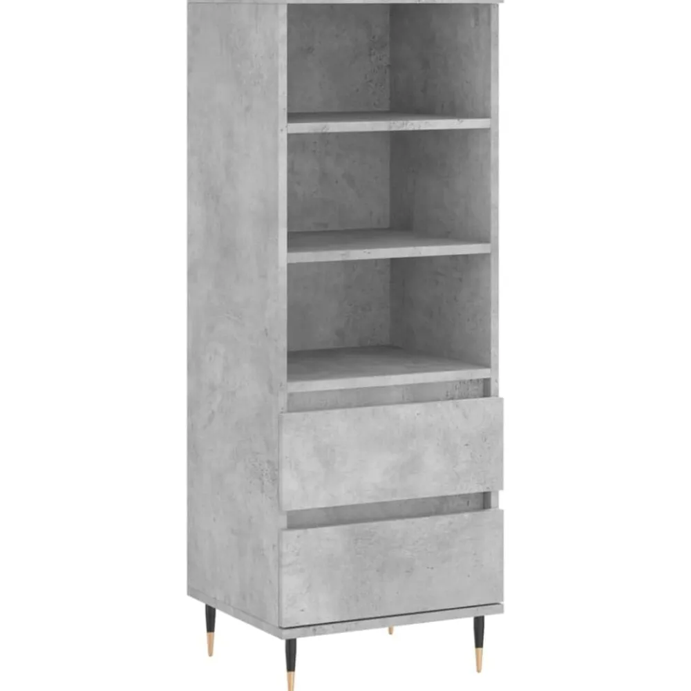 vidaXL Aparador alto madera contrachapada gris hormigón 40x36x110 cm Gris hormigón Hot