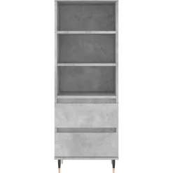 vidaXL Aparador alto madera contrachapada gris hormigón 40x36x110 cm Gris hormigón Hot