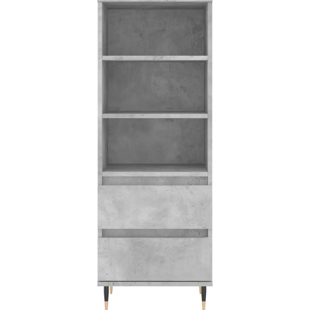 vidaXL Aparador alto madera contrachapada gris hormigón 40x36x110 cm Gris hormigón Hot