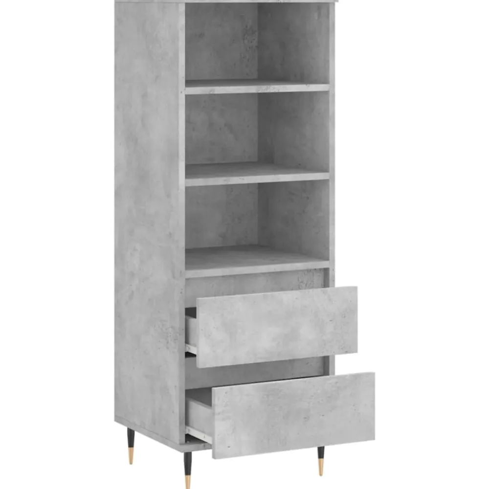vidaXL Aparador alto madera contrachapada gris hormigón 40x36x110 cm Gris hormigón Hot