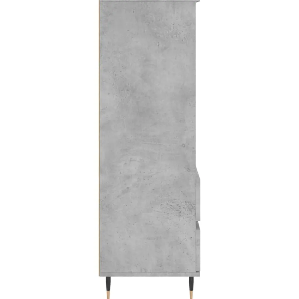 vidaXL Aparador alto madera contrachapada gris hormigón 40x36x110 cm Gris hormigón Hot