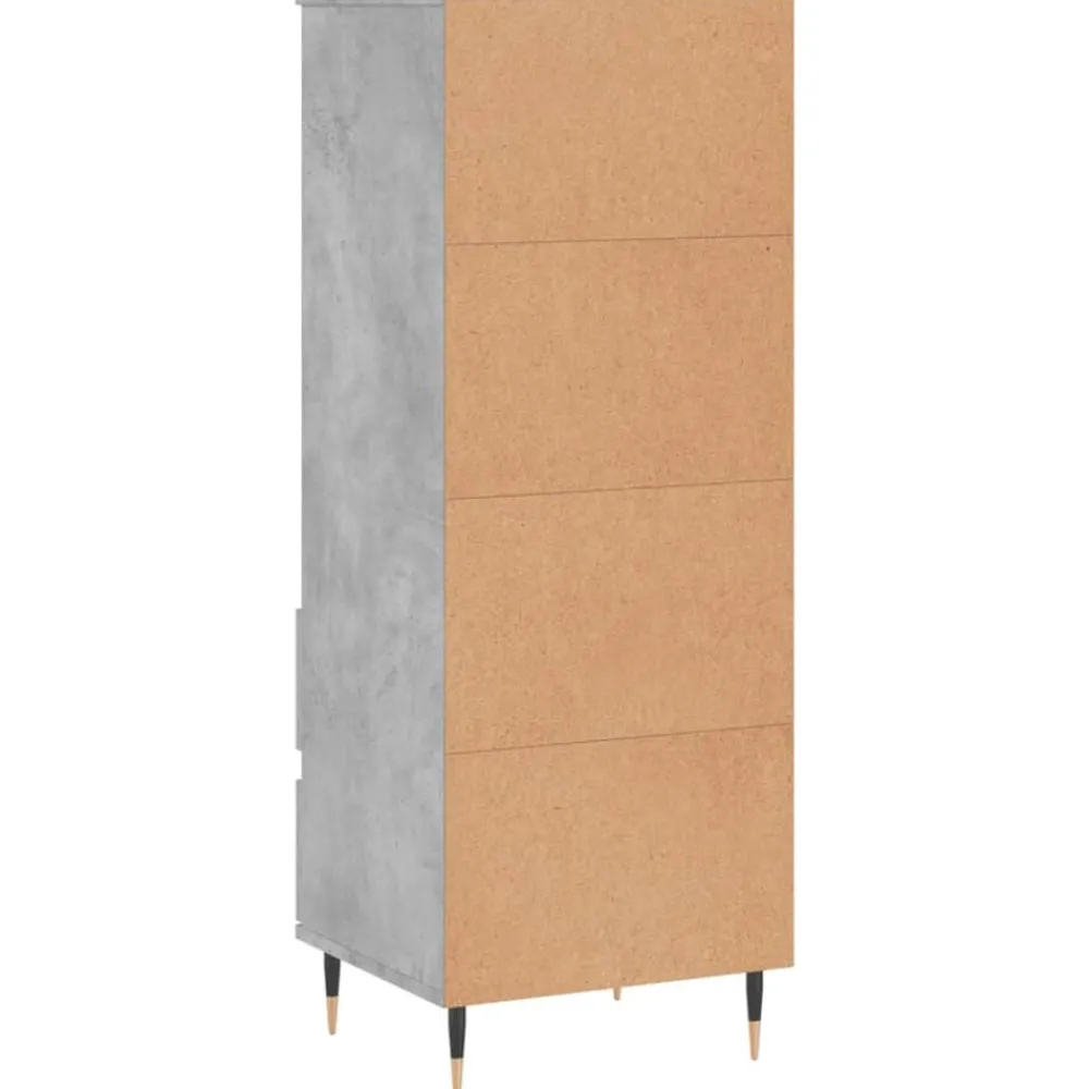 vidaXL Aparador alto madera contrachapada gris hormigón 40x36x110 cm Gris hormigón Hot
