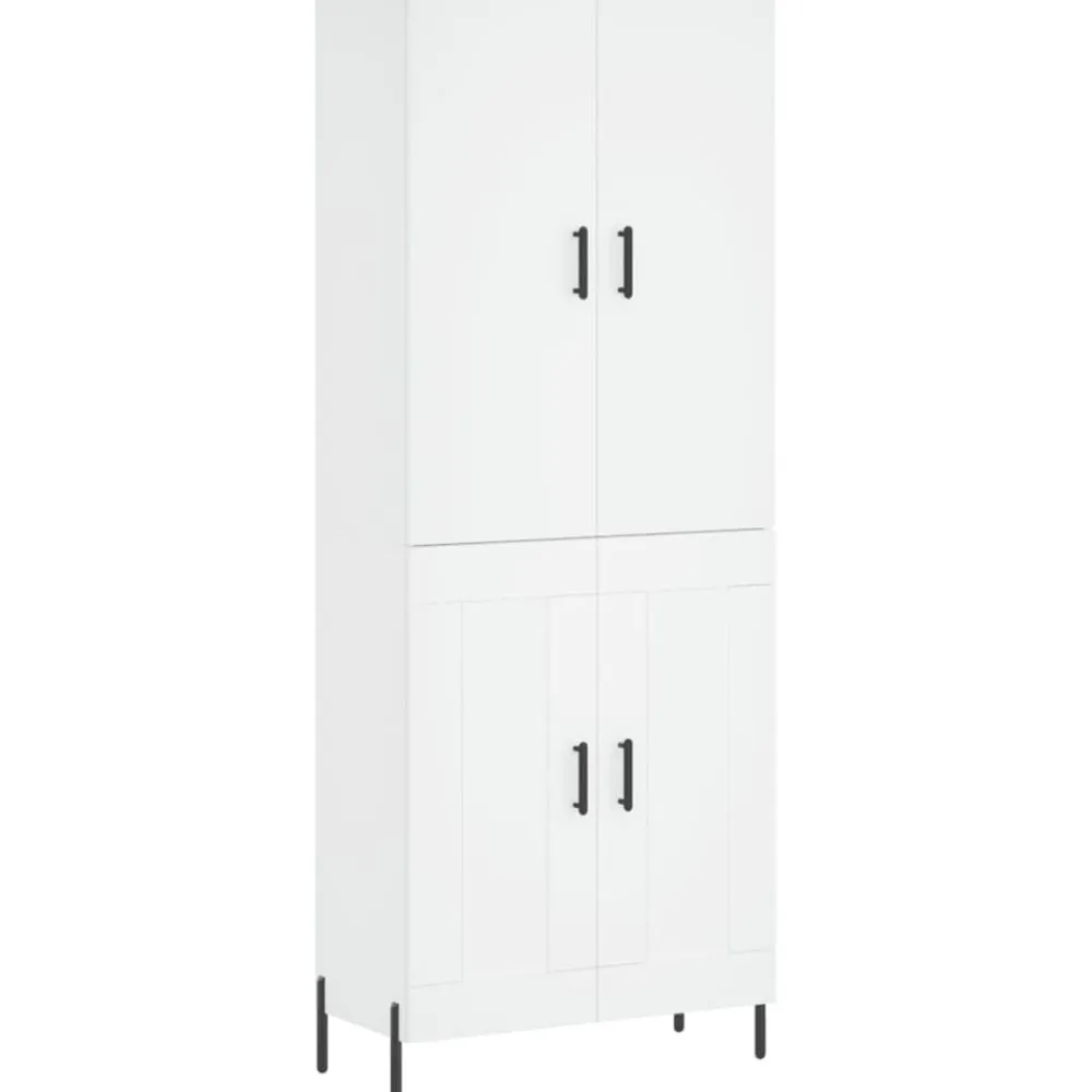 vidaXL Aparador alto madera contrachapada 69,5x34x180 cm Blanco Hot