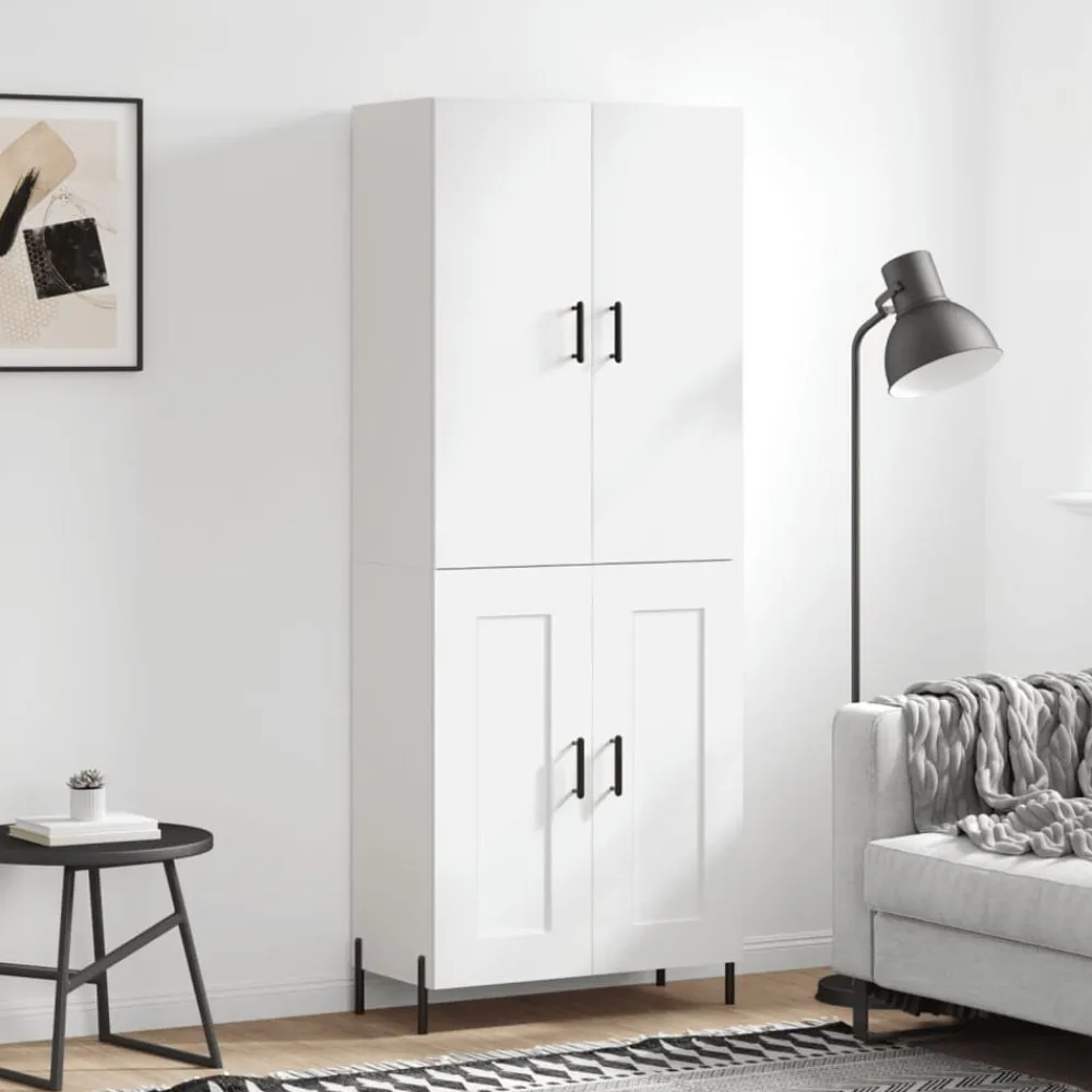 vidaXL Aparador alto madera contrachapada 69,5x34x180 cm Blanco Hot