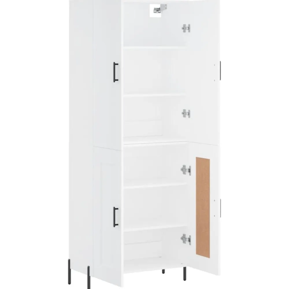 vidaXL Aparador alto madera contrachapada 69,5x34x180 cm Blanco Hot