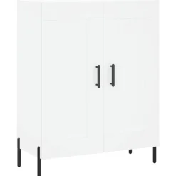 vidaXL Aparador alto madera contrachapada 69,5x34x180 cm Blanco Hot