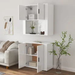 vidaXL Armarios Y Almacenamiento-Aparador alto madera contrachapada