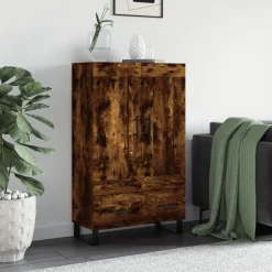 vidaXL Aparador alto madera de ingeniería 69,5x31x115 cm Roble ahumado Best