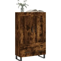vidaXL Aparador alto madera de ingeniería 69,5x31x115 cm Roble ahumado Best