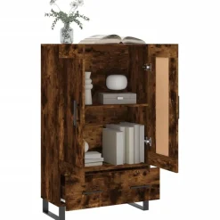 vidaXL Aparador alto madera de ingeniería 69,5x31x115 cm Roble ahumado Best