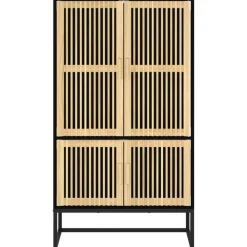 vidaXL Aparador alto madera contrachapada 70x35x125 cm Negro Best