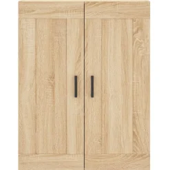 vidaXL Armarios Y Almacenamiento-Aparador alto madera contrachapada color roble 69,5x34x180 cm