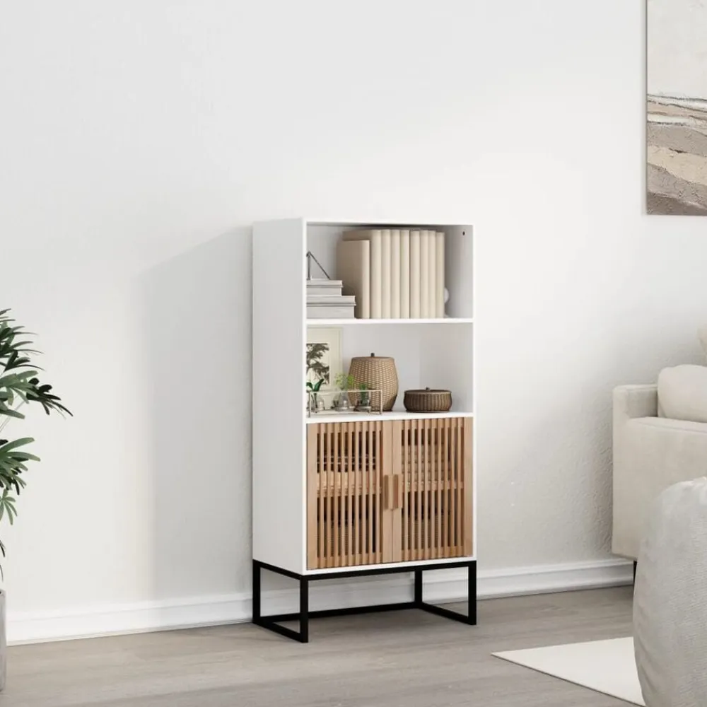 vidaXL Aparador alto madera contrachapada 60x35x125 cm Blanco Online
