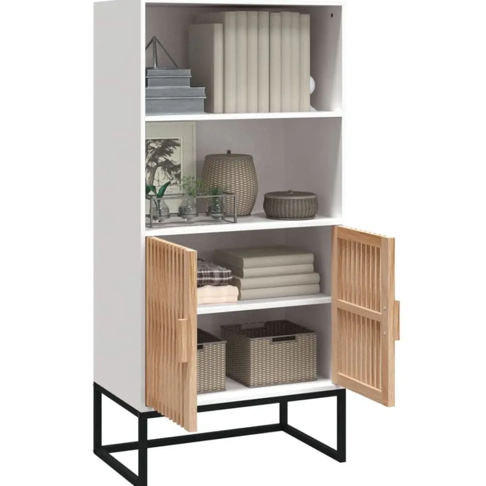 vidaXL Aparador alto madera contrachapada 60x35x125 cm Blanco Online