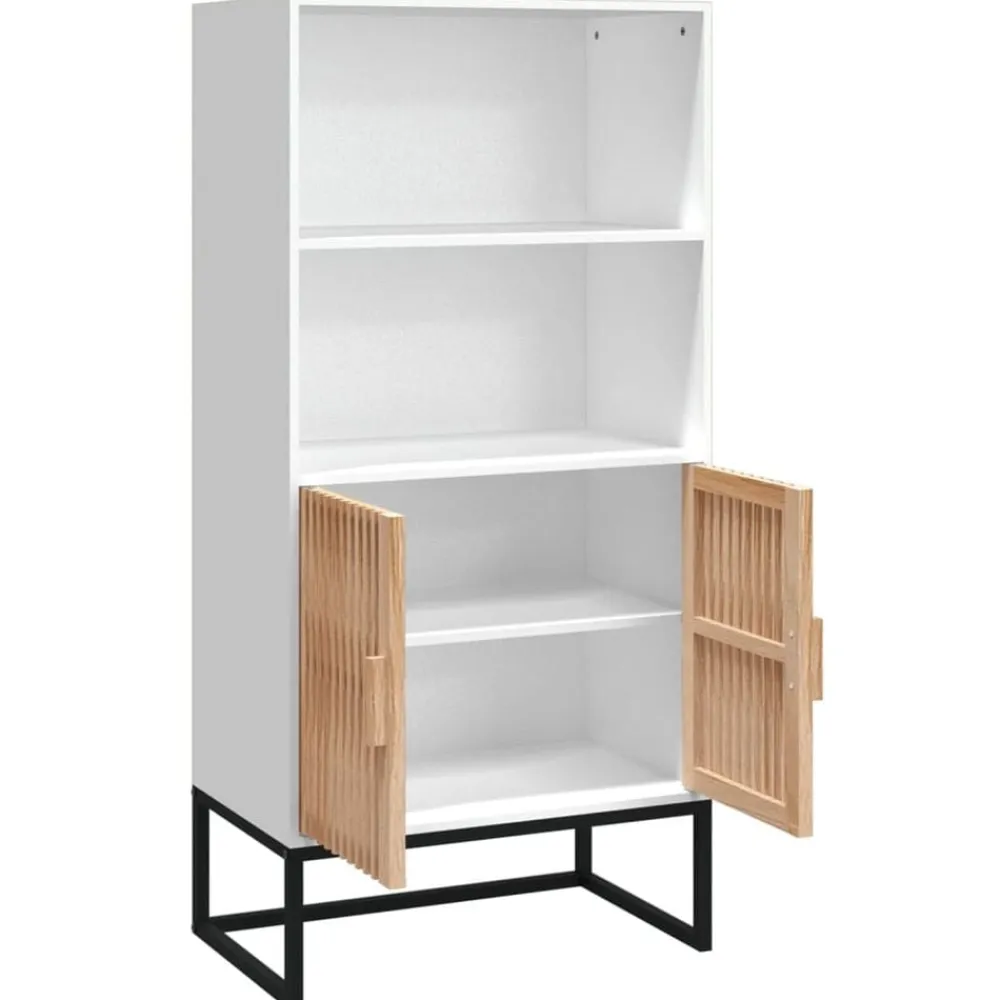 vidaXL Aparador alto madera contrachapada 60x35x125 cm Blanco Online