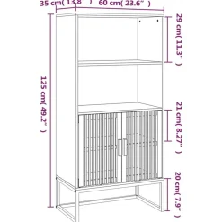 vidaXL Aparador alto madera contrachapada 60x35x125 cm Blanco Online
