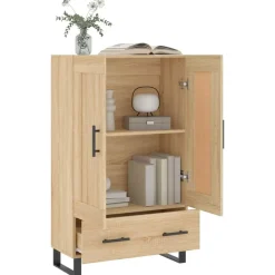 vidaXL Aparador alto madera de ingeniería 69,5x31x115 cm Roble Sonoma