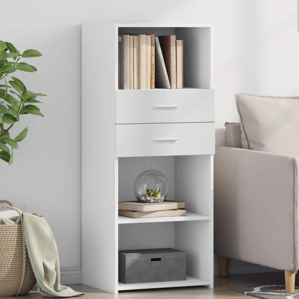 vidaXL Aparador alto madera de ingeniería 50x42,5x124 cm Blanco New
