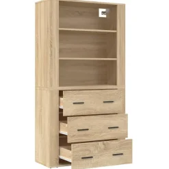 vidaXL Aparador alto madera contrachapada color roble Roble Sonoma Outlet